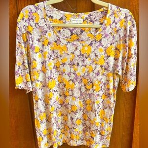 Dries Van Noten Floral Scoop Top T-shirt Large